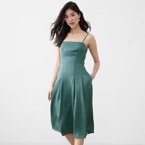Banana Republic Satin Strappy Midi Dress